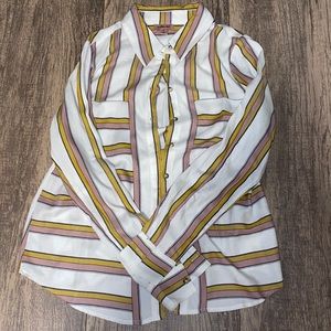 Pink/Yellow/White Button Up Flannel